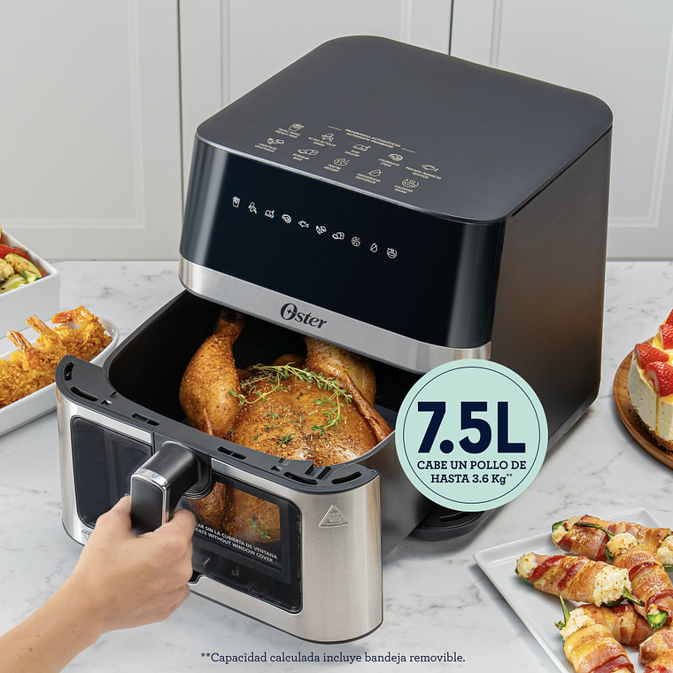 Oster® Freidora de Aire Digital, 7.5L de Capacidad Recubrimiento Oster® 5
