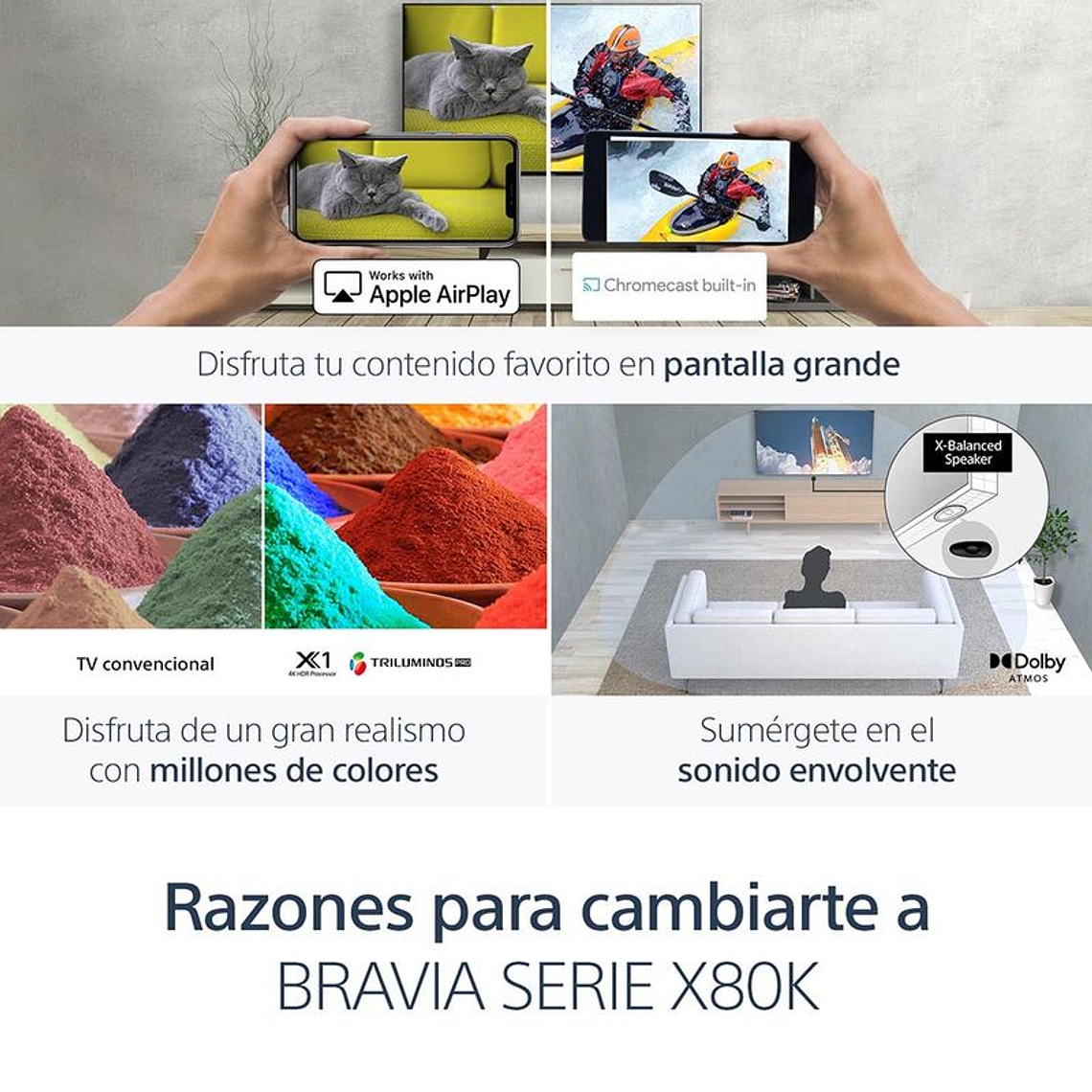 X80K | 4K Ultra HD | Alto rango dinámico (HDR) | Smart TV (Google TV) 8