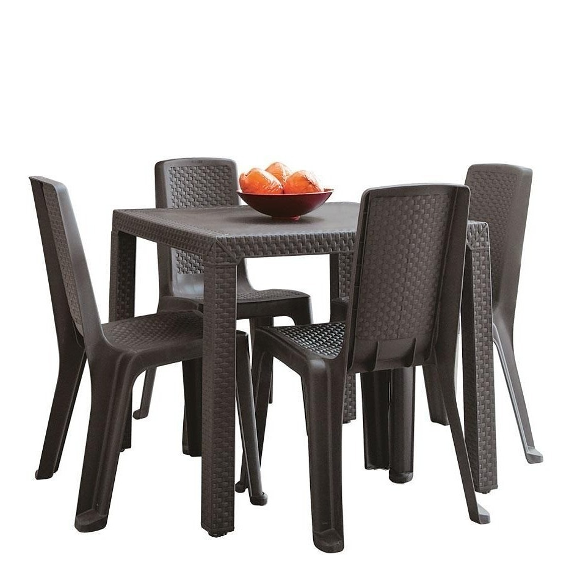 Combo Eterna: Mesa + 4 Sillas Eternas sin Brazos Wengue / Rimax 1