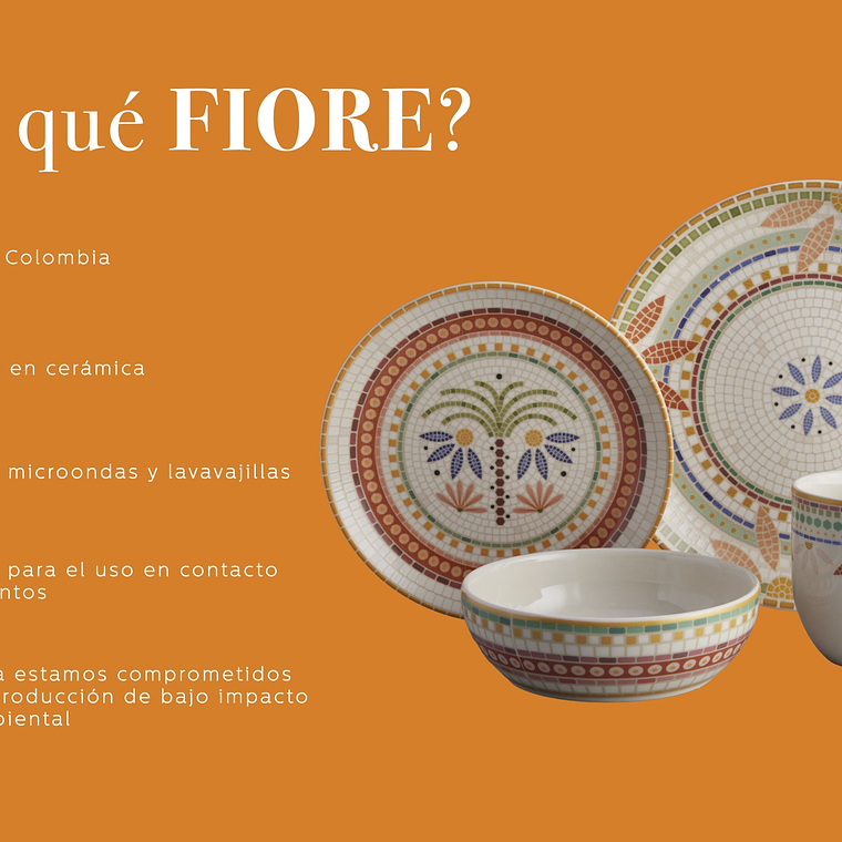 Vajilla Corona Fiore 4 Puestos 16 Piezas 2