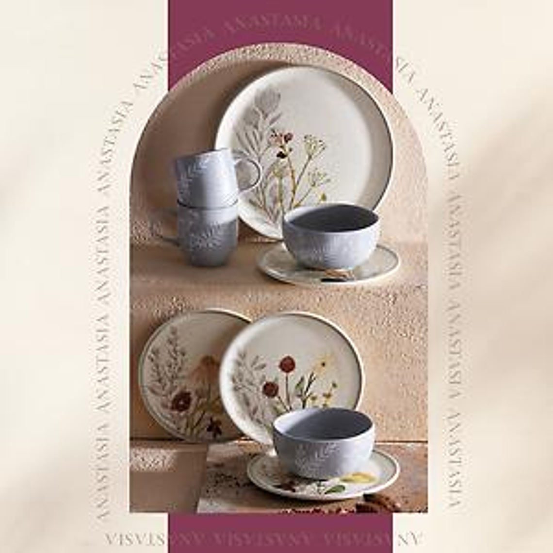 Vajilla Corona Anastasia 4 Puestos 16 Piezas 3