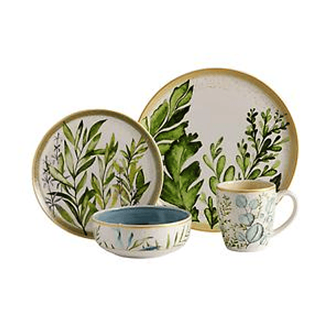 Vajilla Corona Siena 4 puestos 16 piezas