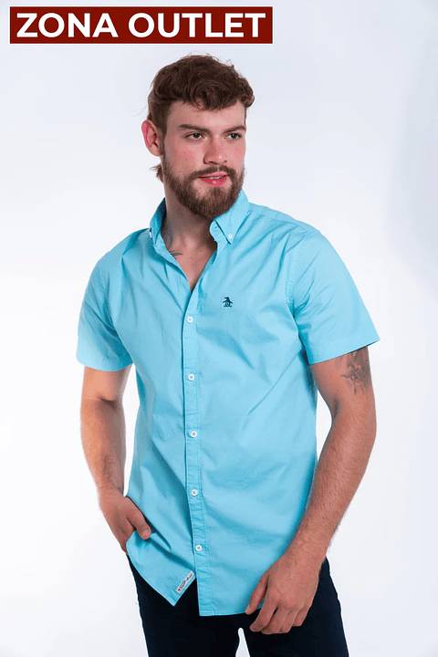 Camisa Hombre Manga Corta Penguin