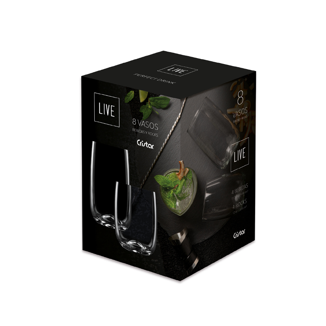 Set Live Vaso Agua X 8 Unidades 4