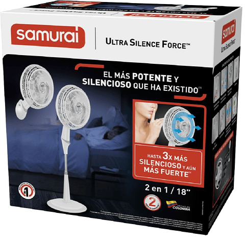 Ventilador SAMURAI Ultra Silence Force 2en1 blanco