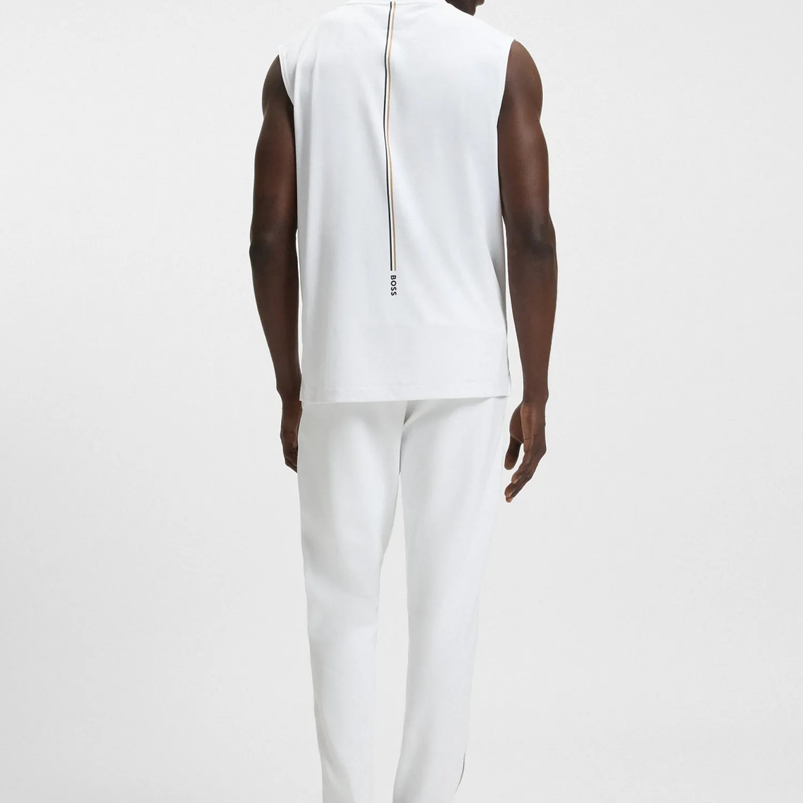 CAMISETA DE TIRANTES DEPORTIVA DE TEJIDO ELÁSTICO CON RAYAS TRASERAS PLAYERA REGULAR FIT HOMBRE 3