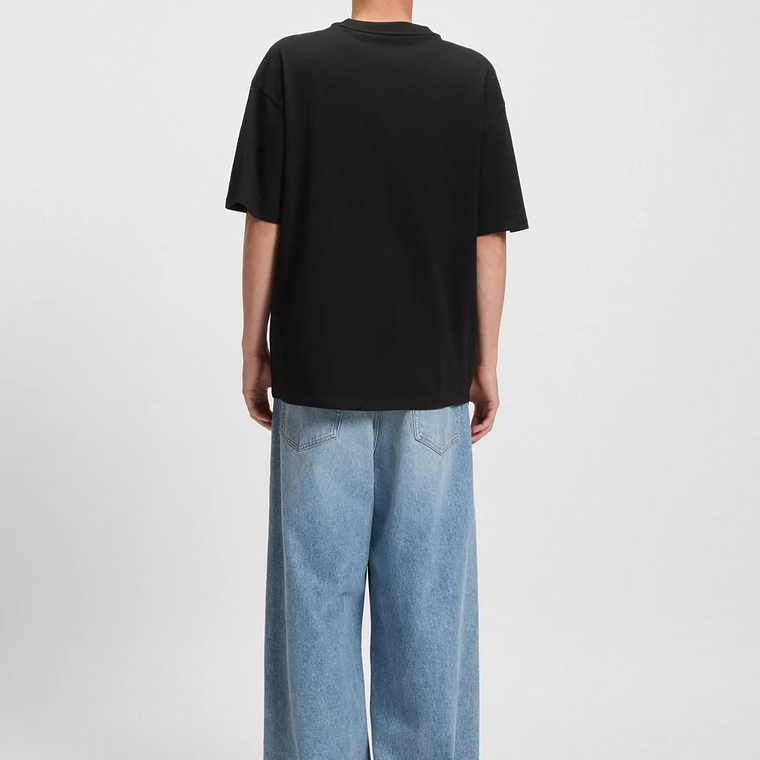 CAMISETA DE PUNTO DE ALGODÓN CON ILUSTRACIÓN DE LOGO PLAYERA LOOSE FIT HOMBRE 3