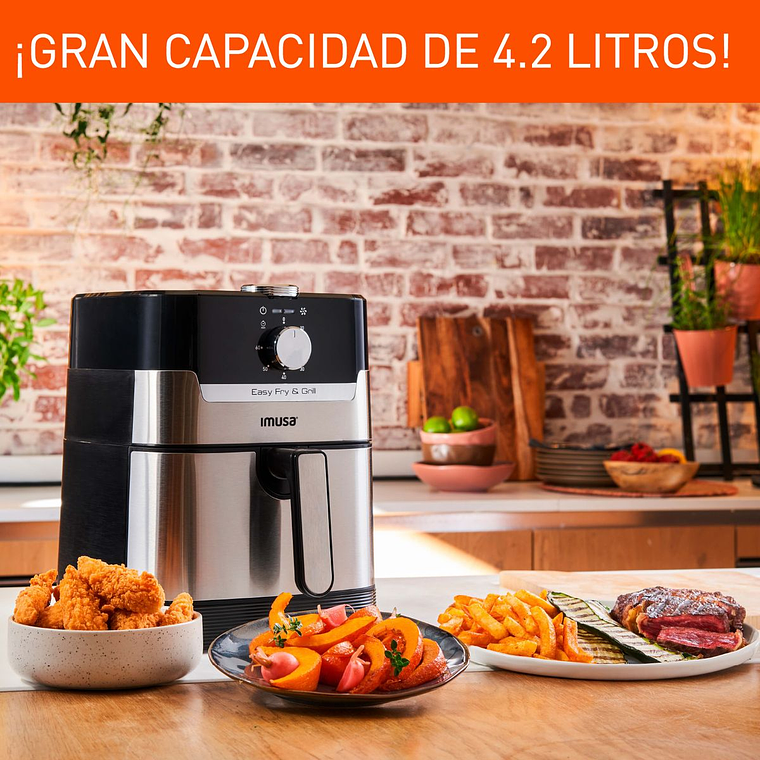 Freidora Easy Fry & Grill 2 en 1 negro IMUSA 3