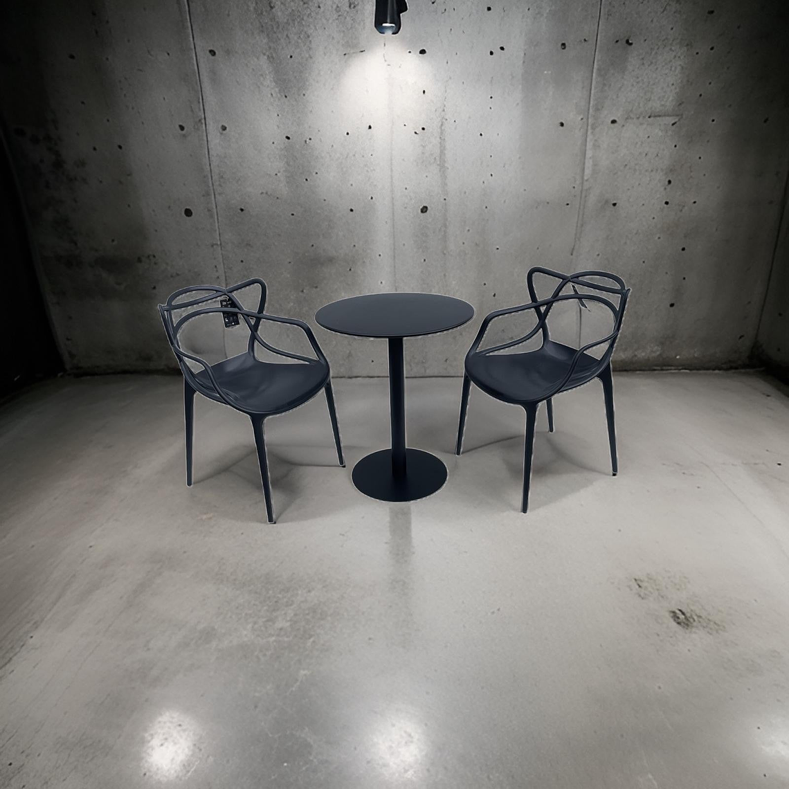 Mesa Metálica Redonda Barcelona Negra 2