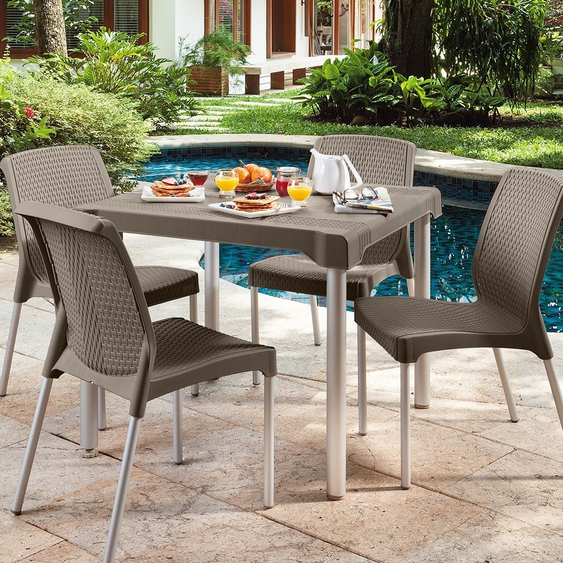 Combo Shia: Mesa + 4 Sillas Mocca sin Brazo / Rimax 2