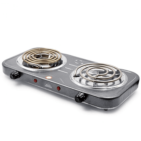 Estufa Eléctrica 2 Puestos Gris / Home Elements