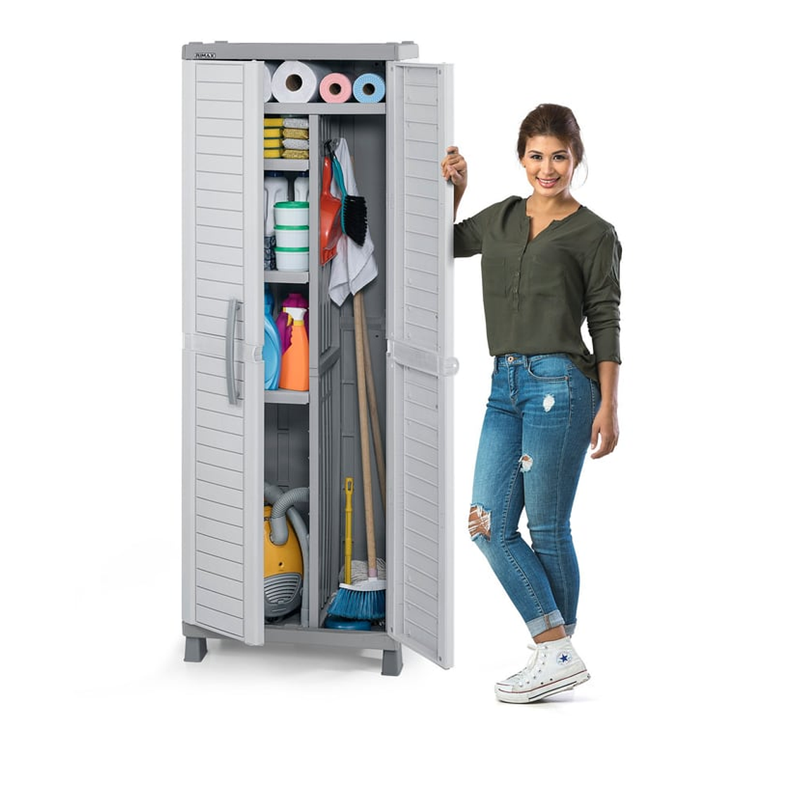 Armario Multiusos Barú 65x189x45 cm Gris Hielo Gris 2