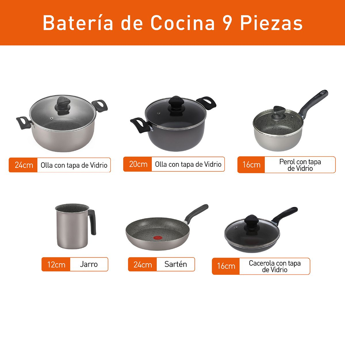 Batería IMUSA Talent 9 piezas 3