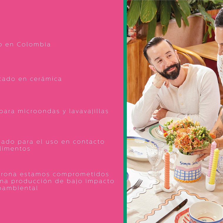 Vajilla Corona Mensajes de Poder By Jose & Cami 4 Puestos 12 Piezas 7