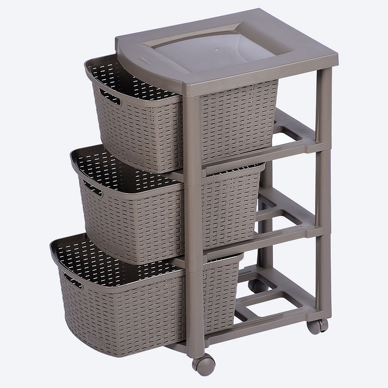 Cajonero Apariencia Rattan 3 Gavetas Altas 4