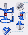 Pedales Plataforma Rockbros Aluminio Azul Mtb 8 Pins +56933233889