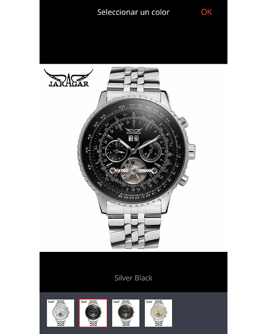 Reloj jaragar automatico pulsera tourbillion negro +56933233889