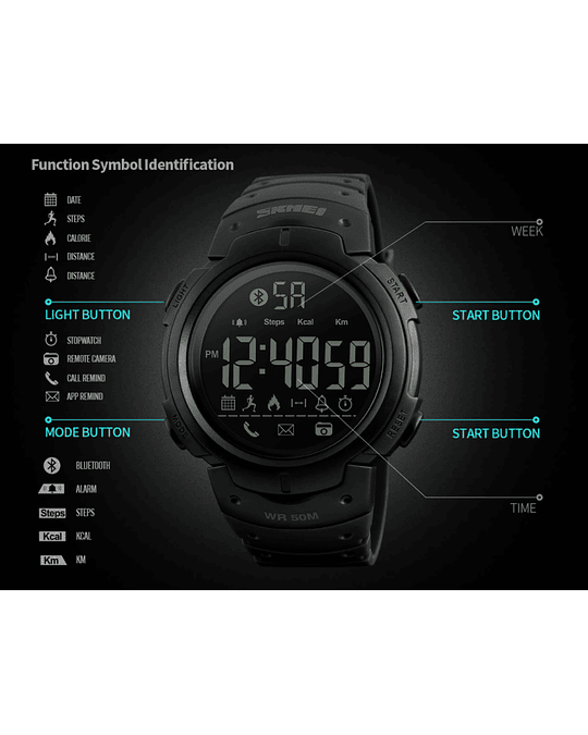 Smartwatch Skmei 1301 negro +56933233889