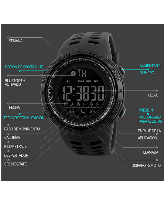 Smartwatch Skmei 1250 negro +56933233889