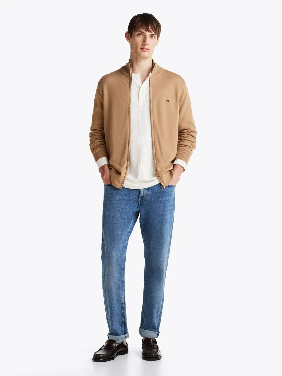 SWEATER ESSENTIAL COTTON ZIP THRU 1