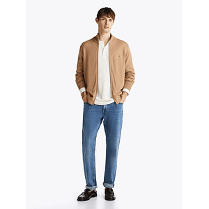 SWEATER ESSENTIAL COTTON ZIP THRU