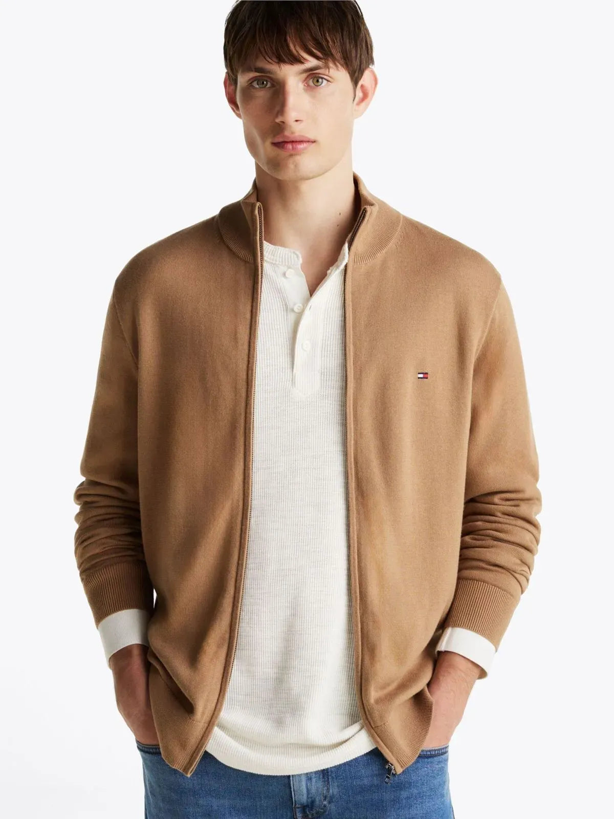 SWEATER ESSENTIAL COTTON ZIP THRU 2