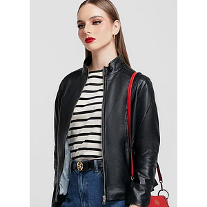 CASACA DE CUERO CON DIFERENTES TEXTURAS