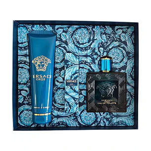 Set Perfume Versace Eros EDT 100 ml + 10 ml + Gel de Ducha 150 ml Hombre