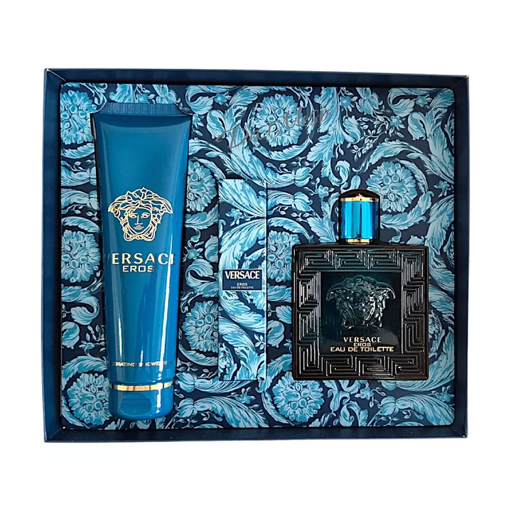 Set Perfume Versace Eros EDT 100 ml + 10 ml + Gel de Ducha 150 ml Hombre 2