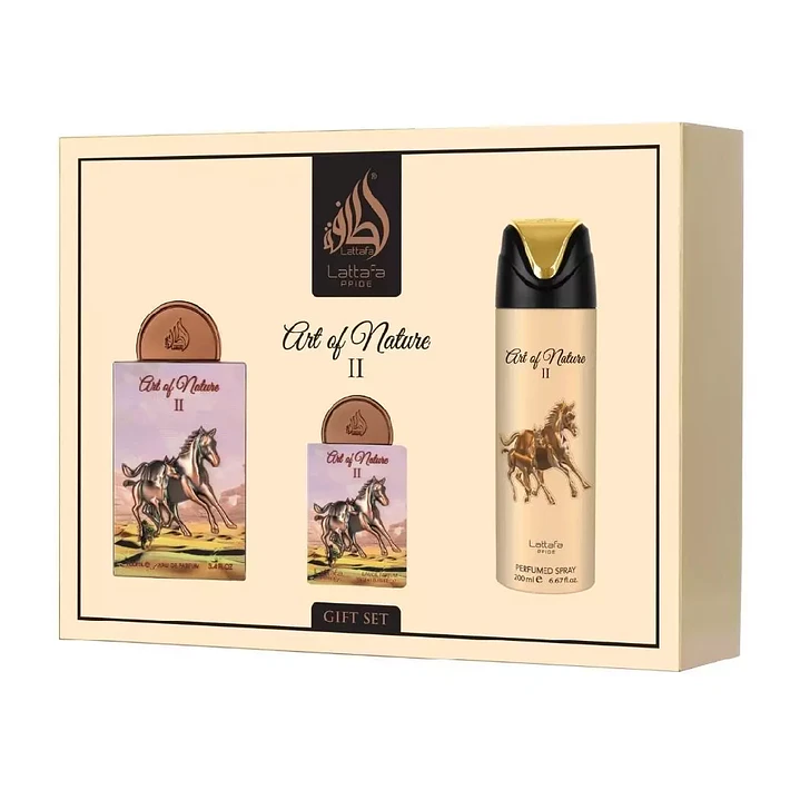 Set Perfume Lattafa Art Of Nature I EDP 100ml + 20ml + Deo 200ml Unisex 1