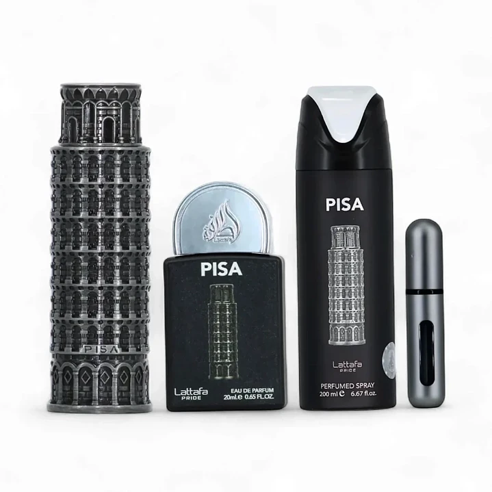 Set Lattafa Pisa Hombre EDP 100 ml + 20 ml + Desodorante Spray 200 ml 1