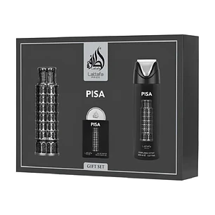 Set Lattafa Pisa Hombre EDP 100 ml + 20 ml + Desodorante Spray 200 ml