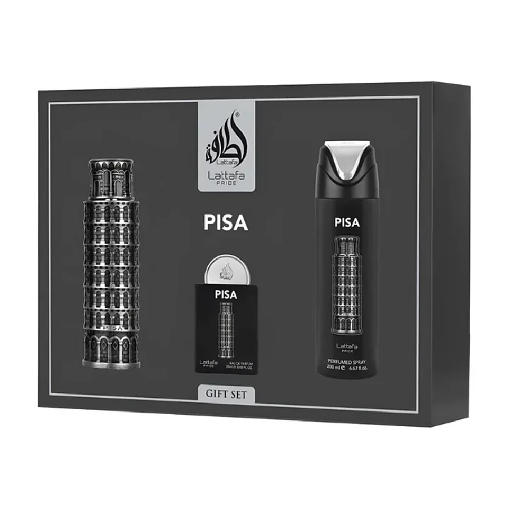 Set Lattafa Pisa Hombre EDP 100 ml + 20 ml + Desodorante Spray 200 ml 2
