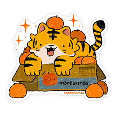 Sticker Tigrecito mandarina