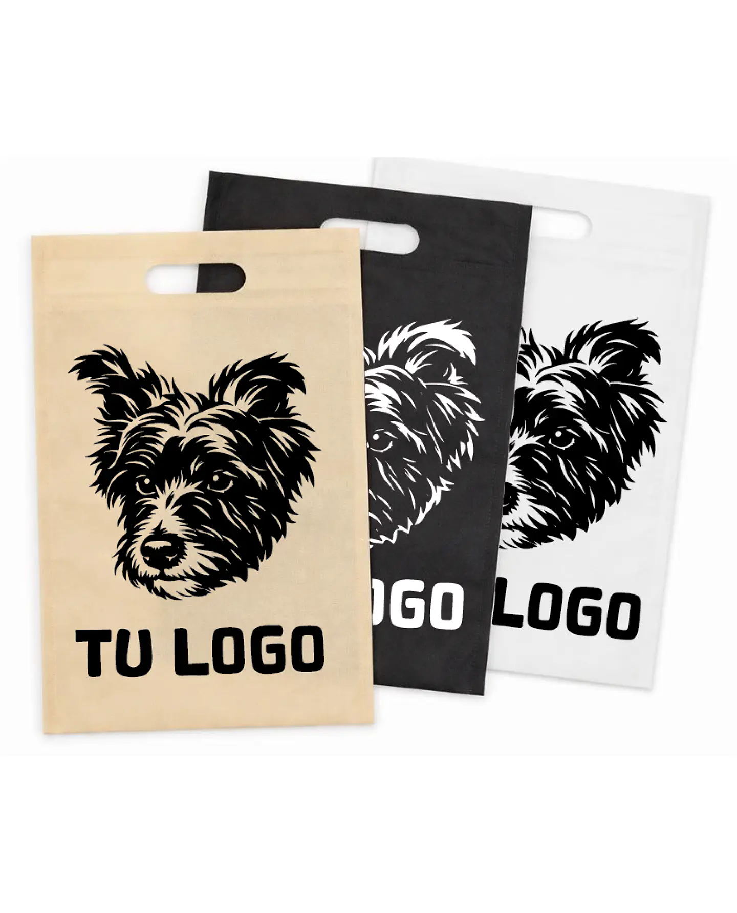 1000 Bolsas troquel Friselina Personalizadas 20x30x10cm 1