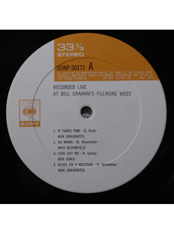 Michael Bloomfield, Nick Gravenites, Taj Mahal, Various ‎– Live At Bill Graham's Fillmore West (ed Japon)