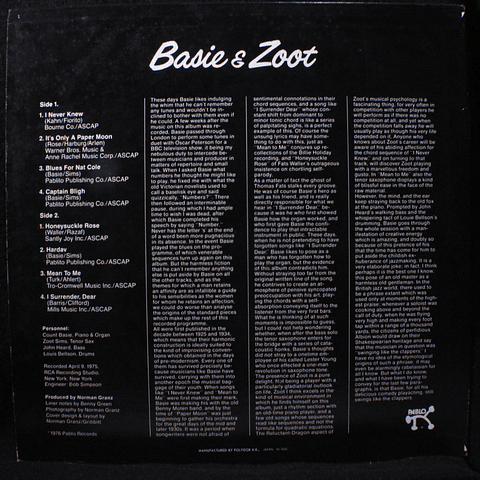 Basie* & Zoot* ‎– Basie & Zoot (Ed. Japón)