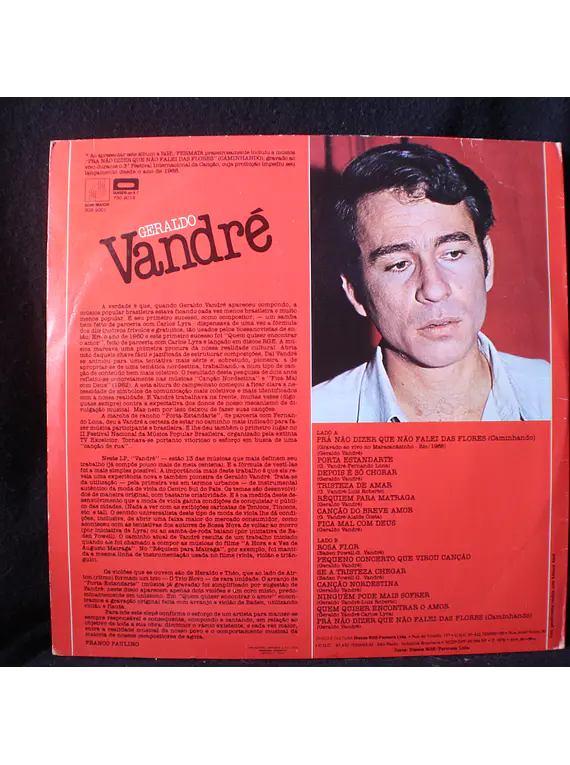 Geraldo Vandré ‎– (5 Anos de Canção) Prá Não Dizer Que Não Falei Das Flores