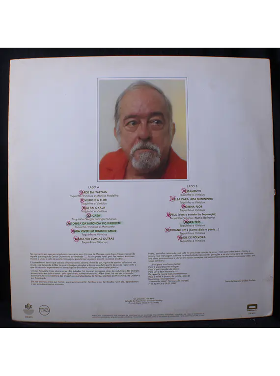 Toquinho & Vinicius De Moraes ‎– Cinco Anos Sem Vinicius