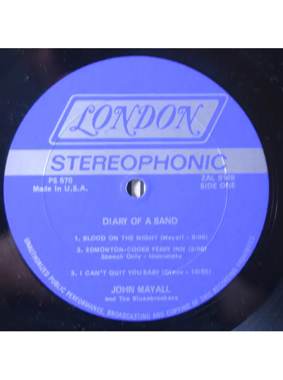 John Mayall ‎– The Diary Of A Band (Ed USA)