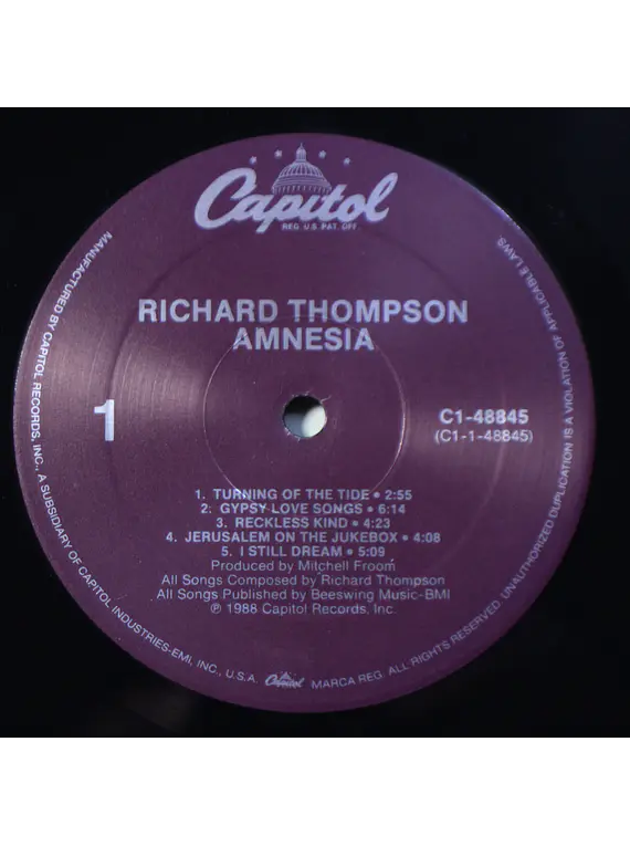 Richard Thompson – Amnesia (1a Ed USA)