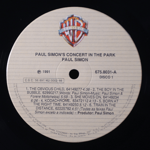 Simon, Paul - Paul Simon's Concert In The Park
