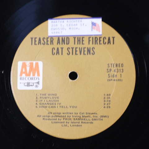 Cat Stevens – Teaser And The Firecat (1a ed USA)