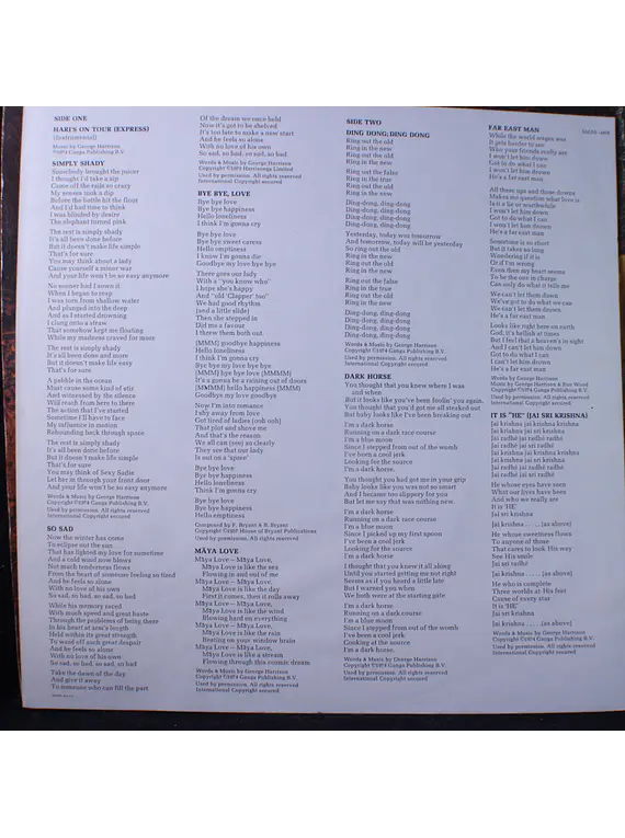 George Harrison – Dark Horse (Ed USA '74)