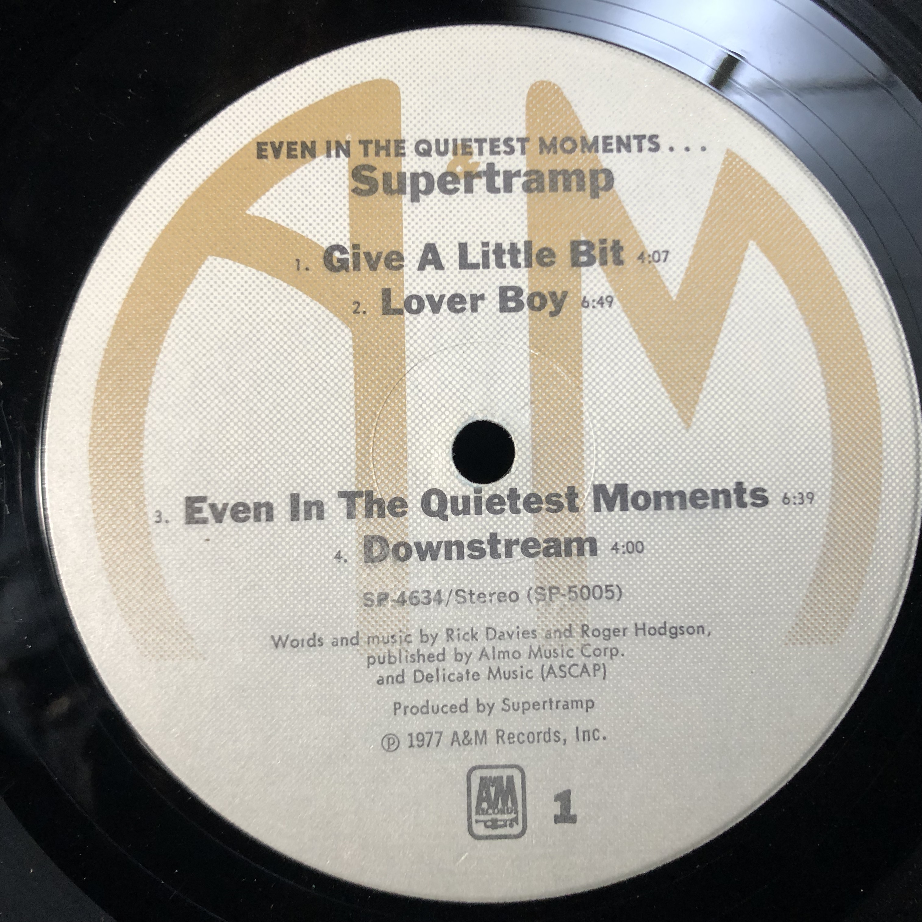 Supertramp ‎– Even In The Quietest Moments... (1a Ed USA)
