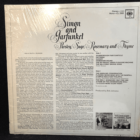 Simon And Garfunkel – Parsley, Sage, Rosemary And Thyme (Ed USA 70's)