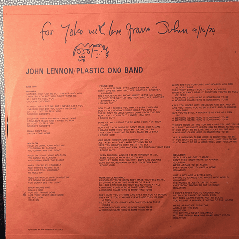 John Lennon ‎– Plastic Ono Band Ed. Japón (Beatles)