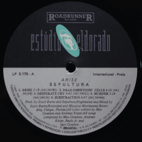 Sepultura – Arise (Rough Mixes Limited Edition For Rock In Rio - orig BR '91)