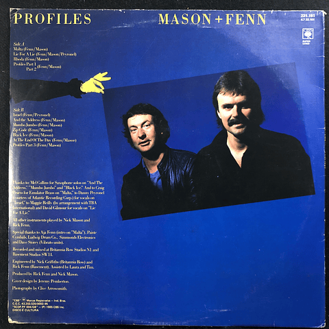 Nick Mason (Pink Floyd) & Rick Fenn – Profiles (orig '85 BR)