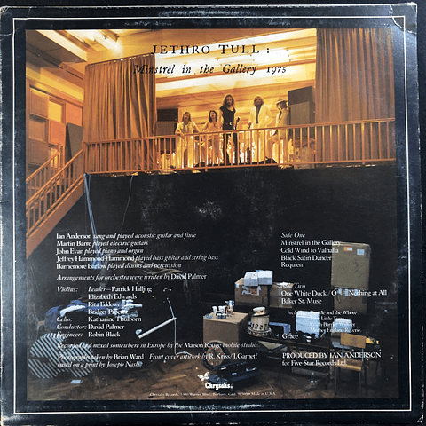 Jethro Tull ‎– Minstrel In The Gallery (1a Ed USA)